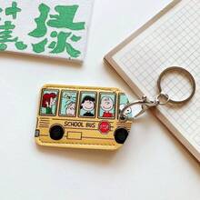 SNOOPY 1个2026年热门史努比公交卡套，采用水滴形矩形设计，并配有实用钥匙扣。卡通公交图案可爱清新，硬壳材质经久耐用且防刮，可有效保护公交卡、门禁卡和校园卡。 - 彩色 - 查看 5