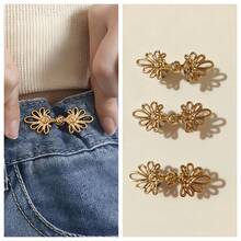 2pcs Elegant Waist Belt Adjusters, Designed To Fit Loose Jeans With A Golden Wood Grain Pattern. Ideal For Daily Waist Tightening, Serving As A Stylish Accessory For Pants, A Must-Have For Fashion Enthusiasts - Multicolor - View 2