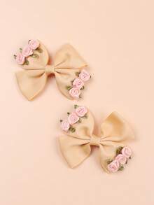 4 chiếc kẹp tóc hình nơ, kẹp tóc hình hoa, ngọt ngào và dễ thương, phù hợp cho sử dụng hàng ngày và các bữa tiệc. - Nhiều màu - Xem 4