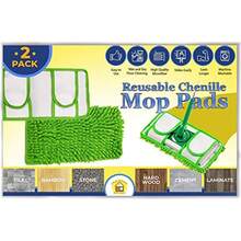 Reusable Chenille Mop Pads Washable Microfiber Pads For Standard Mop Heads -Compatible Dry Mops For Dust Pet Hair And Ss  Set Of 2 - Màu xanh lá - Xem 3