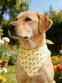 牛油果图案狗狗三角巾，Porch Goose 三角巾套装夏季三角围兜，菠萝水果主题宠物头巾，可调节三角狗狗围巾，适合小型和中型犬的舒适宠物三角巾 - 彩色 - 查看 5