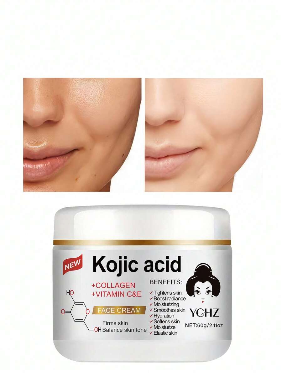 曲酸保湿霜——蕴含透明质酸、维生素C和E、烟酰胺和胶原蛋白——提亮肤色，紧致肌肤。这款美白霜可淡化色斑，男女皆宜。60克 - 60g - 查看 1