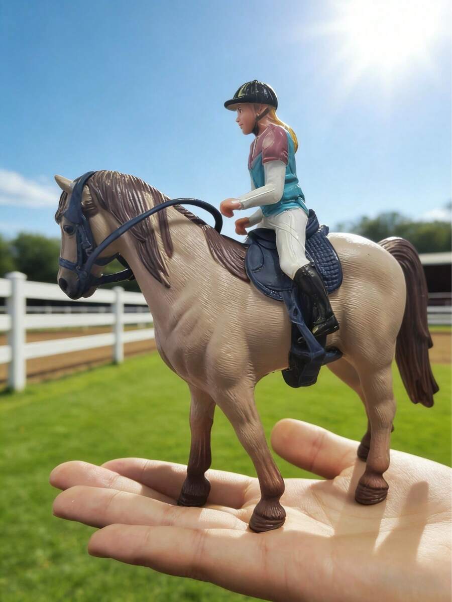 1pc Large Hollow Plastic Horse Model Toy, Farm Animal Toy For Children's Educational Recognition, Halloween Christmas Decoration Gift, Realistic Static Simulation Horse Model Toy, Children's Animal Recognition Toy, Horse Ranch Scene Decor Horse Toy, Farm Animal Toy - Multicolor - View 1