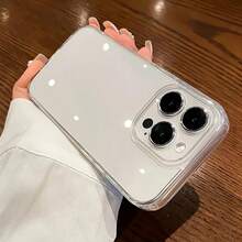 純色時尚矽膠 TPU 透明手機殼，適用於 iPhone 17 Pro Max，柔軟貼合透明 TPU 矽膠保護殼，適合 Apple 17 Pro Max/17/17 Pro/17 Air/16 Pro Max/16/16 Pro/16 Plus/15/14/13/12/11，超薄設計，握感舒適，防震保護，適合辦公專業人士送禮 - 無色 - 查看 7