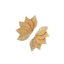 Sophisticated Luxury Earrings With An Exaggerated Leaf Texture For Women, Modern And Versatile, Elegant Flower Earrings. - 金色 - 查看 3