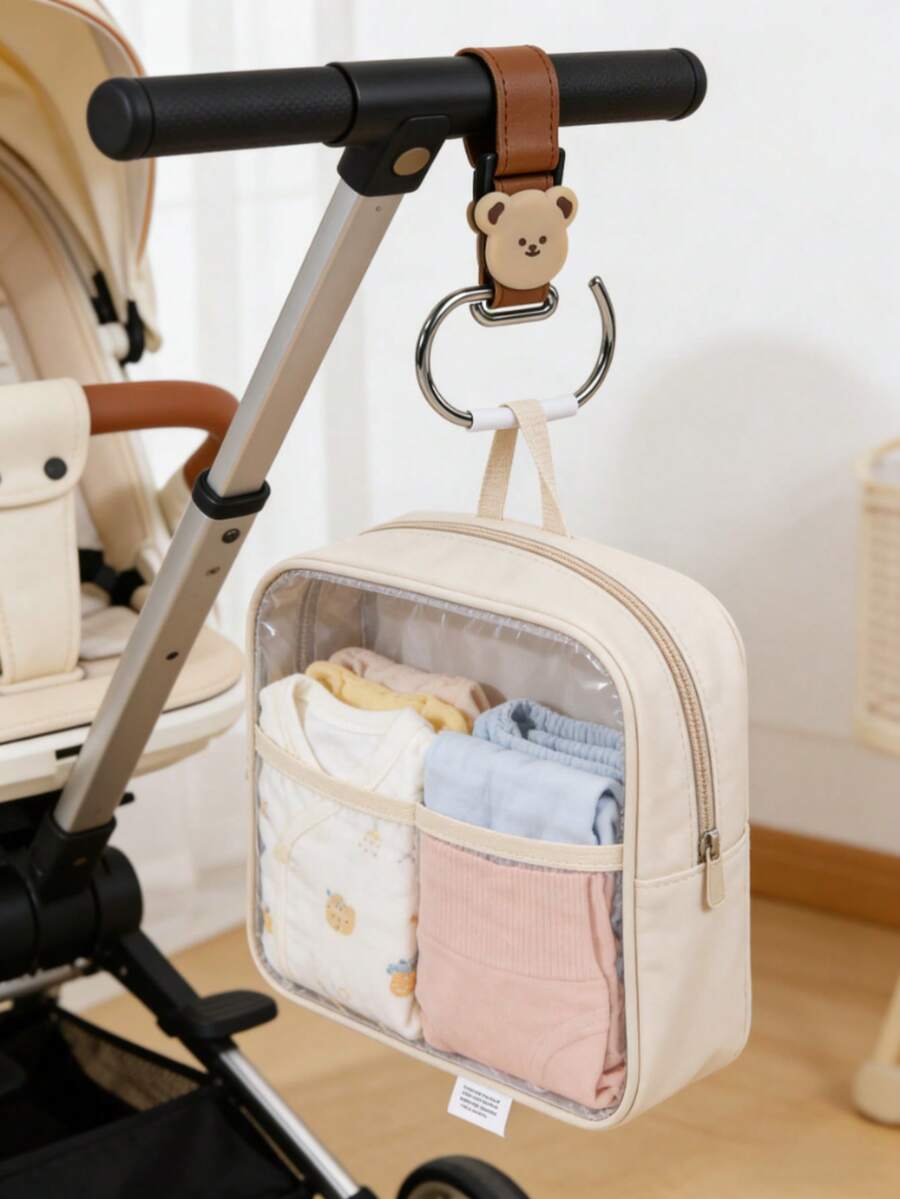 Cute Rabbit/Little BearStroller Hooks, 2 Packs Silicone Baby Stroller Bag Clips, Universal Hanger For Diaper Bags, Purses & Shopping Bags,Easy Installation And Baby Essentials - Stroller Pendant - View 1