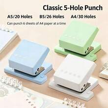 5-Hole Adjustable Hole Punch, Suitable For A4, A5, B5 Binders, School & Office Supplies, Adjustable Hole Spacing Loose Leaf Punch, Applicable For Home And School Office - Regular - View 9