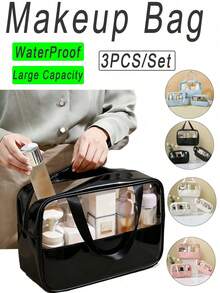 Túi đựng đồ vệ sinh cá nhân bằng chất liệu PVC trong suốt, túi đựng đồ vệ sinh cá nhân du lịch chống thấm nước, túi đựng đồ vệ sinh cá nhân đa năng, túi đựng mỹ phẩm dung tích lớn, túi đựng mỹ phẩm có khóa kéo chống thấm nước, túi đựng đồ vệ sinh cá nhân du lịch unisex, túi đựng mỹ phẩm phòng tắm. - Xem 13