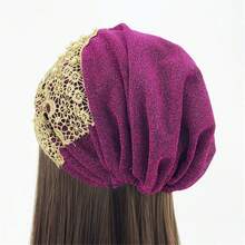 Khăn trùm đầu kiểu mới đính cườm và thêu hoa, thời trang và trẻ trung, thích hợp để che tóc bạc. - Mũ thêu hạt cườm - Xem 8