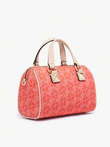 Michael Kors Bolso de mano clásico pequeño MK Grayson con cremallera superior, incluye correa de hombro ajustable - Rojo coral - Ver 6