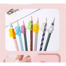 5 piezas/10 piezas/20 piezas Corrector de agarre de bolígrafo con forma de conejo para estudiantes, corrector de postura de escritura de 3 dedos, elimina hábitos de escritura incorrectos, cultiva un agarre adecuado del bolígrafo, escritura talla grande cómoda - Multicolor - Ver 12