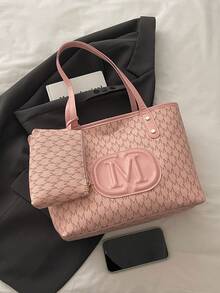 2026 New Fashion Tote Bag, Large Capacity Underarm Commuter Shoulder Bag, Unique Design For Winter - Pink - View 3