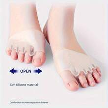 2pcs Silicone Forefoot Pads; Five-Hole Honeycomb Design Forefoot Protection; Five-Hole Toe Protectors With Fixation Function, Suitable For Most Women's Shoes. - 高級透明 - 查看 5