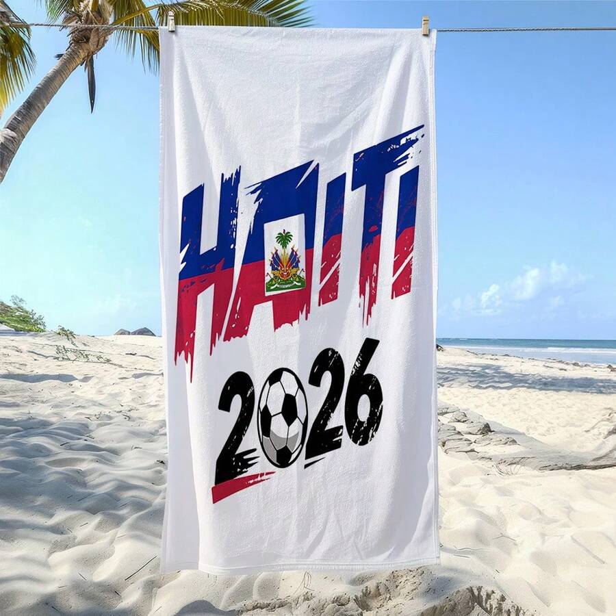 2026 复古足球主题沙滩巾，采用超柔软速干超细纤维制成，适合居家、浴室、户外旅行、生日礼物、女士礼物、瑜伽、游泳、跑步、旅行、披肩式毛巾 - A - 查看 1