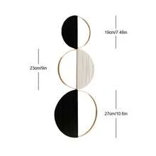 3 piezas Colgante de pared de macramé, conjunto de decoración de pared con aro de bambú hecho a mano y patrón geométrico - Multicolor - Ver 13