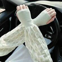 Ống tay chống nắng bằng lụa băng mát lạnh – Rộng rãi và thoáng khí, lý tưởng cho việc lái xe. - tay áo phồng - Xem 6