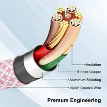 Cable de datos trenzado USB a Lightning de 3,3 pies/100 cm, transferencia de datos de alta velocidad y carga rápida, compatible con iPhone 14 Pro Max/14 Pro/14 Plus/14/13/12/11/XS/XR/8/7/6, Series - Multicolor - Ver 8
