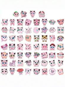 50 miếng dán hình Pokemon Jigglypuff dễ thương, chống thấm nước, dùng cho văn phòng phẩm, ván trượt, bình nước. - Nhiều màu - Xem 7