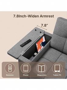 Sofá Cama Plegable 3 En 1 Lino Salas Sillón 1767494cm - Gris Oscuro - Ver 5