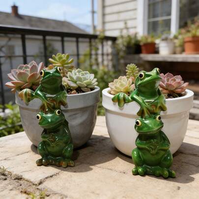 Healing Frog Climbing Pot, Special Planter For Succulents, Balcony Decor Must-Have
