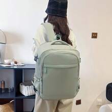 女士大容量旅行背包，适合通勤上班上学，时尚笔记本电脑包，短途商务旅行行李包，适用于瑞安航空和威兹航空航班。 - 彩色 - 查看 9