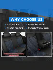 4/9pcs Set PU Leather Car Seat Covers, Waterproof Seat Protector, Breathable Seat Cushion, Universal Fit For Most Sedans, SUVs, Trucks, Luxury Ventilated Front Seat Covers With Lumbar Support, Rear Seat Covers. 9pcs Set Includes: 2 Front Seat Covers, 1 Backrest Cover, 1 Rear Seat Cover, 5 Headrest Covers. 4pcs Set Includes: 2 Front Seat Covers, 2 Headrest Covers. - Style B - View 6