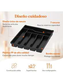 - Bandeja organizadora de cajones para cubiertos de plástico, para cocina, cubiertos y soporte para utensilios divisor para cucharas, tenedores, cuchillos, vajilla, 12.3 x 14.2 pulgadas, 7,44576228 - azul real - Ver 5