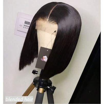 Hair Wear & Go Glueless Wig Straight 13x4 HD Lace Front Hair  Wigs Lace Front Wigs Human Blended Hair Wig Glueless Wear Go Wigs Pre Bleached Tiny Knots Wig 180% 8-36 Inch Pre Plucked & Pre Cut Human Blended Hair Natural Color Hairline For Women  Natural Black