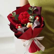 Crocheted Rose Bouquets, Artificial Rose Hand-Tied Bouquets, Creative Bouquets Of Artificial Roses, Suitable For Valentine's Day, Christmas, Mother's Day, Teacher's Day, New Year's Greetings, Home Vase Decorations, Outdoor Patio DIY Decorations, And Can Be Used As Decorative Items For Weddings, Proposals, Graduation Season, And Back-To-School Photo Shoots. - Nhiều màu - Xem 3