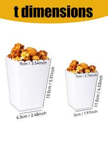 12PCS/1PC/Solid Color Popcorn Box, 2 Sizes Available, Candy Box Party Gift Box, Small Items Packaging Box, Use Birthday Holiday Cinema Party - Camel - View 4