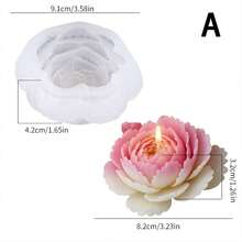 1 pieza Molde de silicona con forma de flor, DIY Jabón artesanal 3D en forma de flor, Artesanía de yeso, resina, decoración del hogar, regalo artesanal creativo - A-blanco - Ver 11