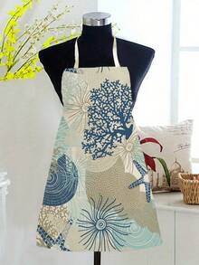 1 chiếc tạp dề in họa tiết phong cách đại dương, in một mặt, kiểu yếm buộc dây dành cho người lớn, phù hợp sử dụng trong nhà bếp, làm vật dụng bảo hộ khi nấu nướng. - Nhiều màu - Xem 5