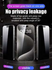 Bộ 5 miếng dán màn hình cường lực mờ chống nhìn trộm, tương thích với iPhone 17 Pro Max/17 Pro/16/15/14/13/12/11/XR/XS/X/8/7/6/Air/Plus/Pro/Pro Max và các dòng điện thoại Apple khác, dễ dàng lắp đặt, chống chói, chống bám vân tay, chống trầy xước. - màu đen - Xem 2