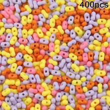 400顆彩色花生形壓克力珠，帶孔，DIY珠飾手工項鍊、手鍊配件材料 - DIY多色花生中孔珠 - 查看 16