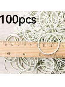Bộ 100/200/300/500 chiếc dây chun trắng 32mm, dẻo dai và bền chắc, thích hợp để sắp xếp và buộc đồ, dùng trong gia đình, đựng bút, ná bắn đá, hóa đơn, giấy tờ ngân hàng, đồ dùng văn phòng. - Tròn - Xem 9