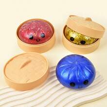 1pc Bun Squeeze Toy, TPR Dough Stress Relief Squeezy Toy, Cute Steamer Bun Simulation Fidget Toy (Random Color/Style) - Multicolor - View 5
