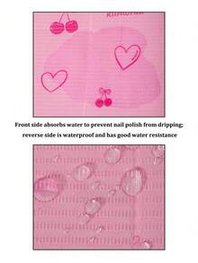 Bộ 125 tấm lót bàn làm móng nghệ thuật 3 lớp, có thể gấp gọn, chống thấm nước, thích hợp cho việc thực hành tại salon làm móng. - Hồng - Xem 6