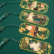 1件猫形金属书签尺，黄铜材质，中国古典风格，创意学生礼物，镂空设计，学习用品，返校季 - 款式一 - 查看 10