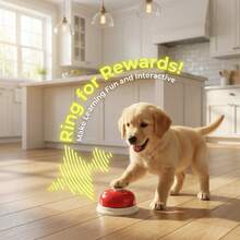 1pc Pet Call Bell, Dog Cat Potty Training Bell, Interactive Paw Activated Doorbell Suitable For Puppies & Kittens - Merah - View 4