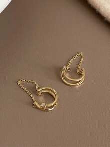 1pc Fashionable Minimalist Elegant Versatile Gold Ear Cuff, Suitable For Teenage Girls Daily, Festival And Party Wear - Ear Bone Clip - View 4