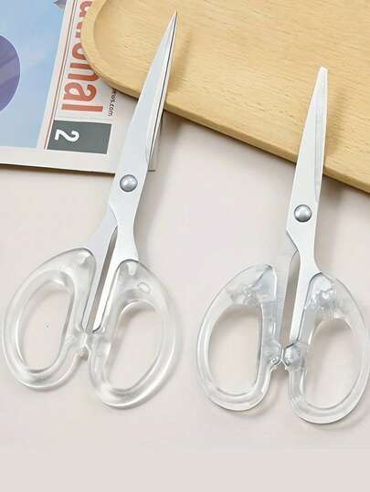 مقص شفاف صغير بسيط، مقص حرفي من الفولاذ المقاوم للصدأ لاستخدام الطلاب والمكتب، جمالي