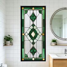 1/6pcs Set Static Cling Frosted Window Film, Artistic Gemstone & Diamond Pattern Design. Decorative Glass Sticker, Suitable For Living Room, Bedroom, Kitchen, Home Glass Decor - Symmetrical Diamond-shaped Frosted Film - View 4