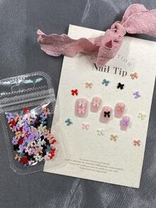 100 peças/300 peças por saco Laços de resina sólida multicoloridos fofos, adequados para arte de unhas DIY e manicure em resina - inodoros, decorações de unhas multifuncionais e usáveis, acessórios de arte de unhas | Encantos de unhas coloridos | Arte de unhas - Multicolorido - Visão 3