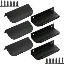 Bộ 6 tay nắm tủ âm tường, tay nắm ngăn kéo tủ bếp tối giản, tay nắm đồ nội thất bằng hợp kim nhôm. - Bạc-6 cái - Xem 1