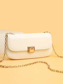 Underarm Shoulder Bag, Fashionable Chain Strap Crossbody Bag, Versatile - White - View 5