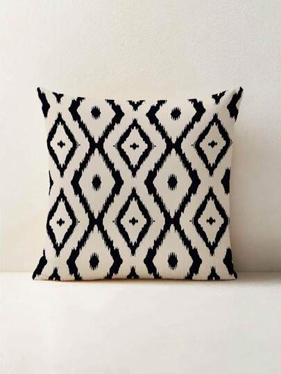 1 chiếc vỏ gối vuông họa tiết hình thoi tối giản, chất liệu nhung in họa tiết sáng tạo, phù hợp cho phòng khách, phòng ngủ, trang trí nhà cửa, gối tựa sofa, gối xe hơi, dùng được quanh năm.