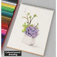 Sổ phác thảo lò xo giấy Kraft khổ A3/A4/A5/A6, giấy vẽ dày thân thiện với mắt, 30 tờ/60 trang, giấy chống lem mực, bìa kiểu cổ điển, phù hợp cho học sinh, họa sĩ, vẽ nguệch ngoạc và hội họa. - D - Xem 8