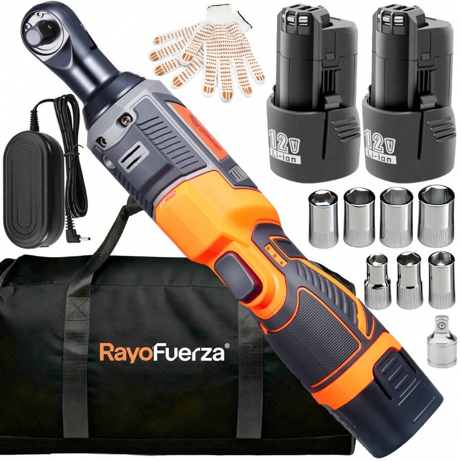 Inalámbrica Pistolas Impacto Llave De Trinquete Eléctrica 12V con 2 Baterías - Naranja - Ver 1