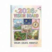 Livre de planification du tableau de bord Vision 2026 : Planificateur mensuel et annuel de 60 pages avec tableau de bord de vision de vie, liste d'actions - Pages éparpillées non datées, cahier de travail pour la fixation d'objectifs, adapté comme cadeau de productivité et d'auto-soin - Rectangle - Voir 2
