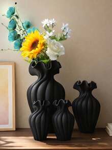 1pc French Vintage Style Decorative Vase, Black, Suitable For Living Room/Dining Table Decor, Available In M/L/XL Sizes - A - View 5